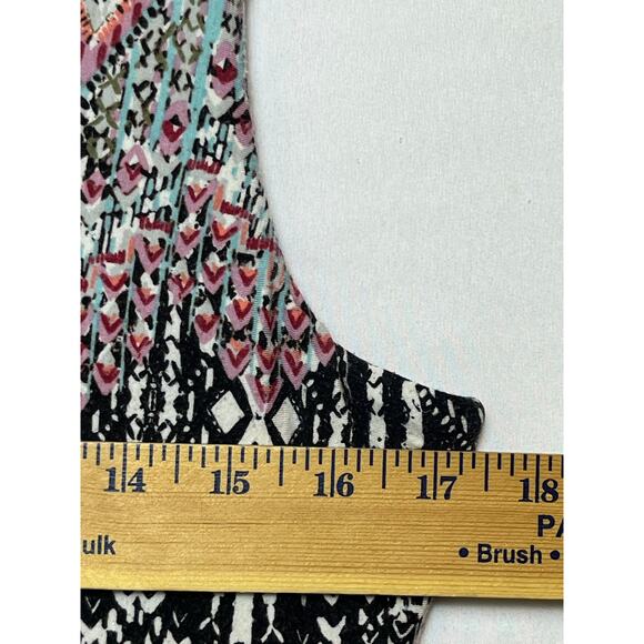 Athleta Women L Blue/Tan Santorini Aztec/Tribal Sleeveless Empire Waist Dress - Picture 5 of 8